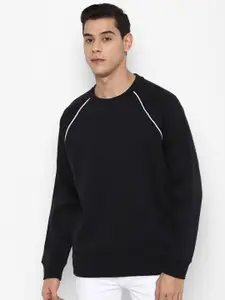 FOREVER 21 Men Black Fleece Raglan Sweatshirt