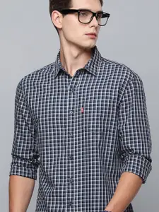 Levis Men Blue Slim Fit Gingham Checked Casual Shirt