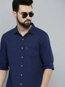 Levis Men Navy Blue Slim Fit Casual Shirt