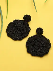 Mali Fionna Black Floral Drop Earrings