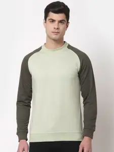 Style Quotient Men Green Colourblocked Sweatshirt