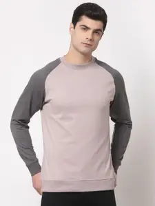 Style Quotient Men Purple Colourblocked Sweatshirt