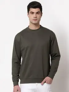 Style Quotient Men Olive Solid Green Sweatshirt