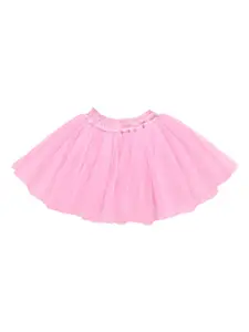 A.T.U.N. Girls Pink Solid Flared Mini Tutu Skirt