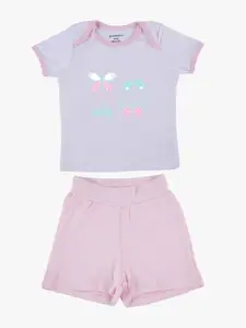 My Milestones Girls White & Pink Checked Top with Shorts