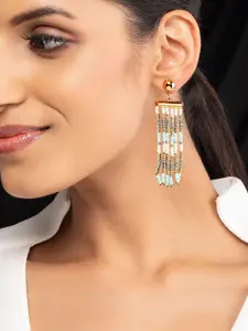 Rubans Voguish Gold-Toned Contemporary Drop Earrings