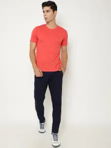 CHKOKKO Chkokko Men Peach & Navy Blue Cotton Tracksuit
