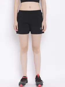 CHKOKKO Women Black Running Sports Shorts
