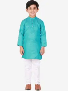 Pro-Ethic STYLE DEVELOPER Boys Teal Green & White Kurta with Pyjamas