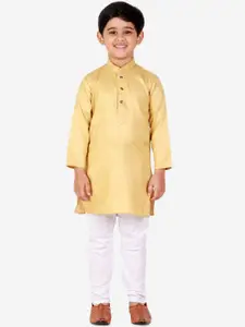 Pro-Ethic STYLE DEVELOPER Boys Cream-Coloured & White Kurta with Pyjamas
