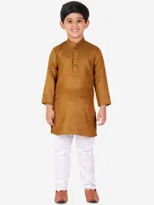 Pro-Ethic STYLE DEVELOPER Boys Olive Green & White Kurta with Pyjamas