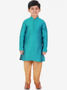 Pro-Ethic STYLE DEVELOPER Boys Turquoise Blue Kurta with Churidar