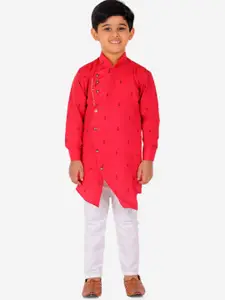 Pro-Ethic STYLE DEVELOPER Boys Red & White Kurta with Pyjamas