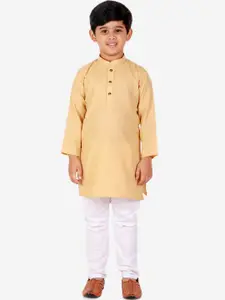 Pro-Ethic STYLE DEVELOPER Boys Beige & White Kurta with Pyjamas