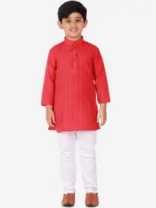 Pro-Ethic STYLE DEVELOPER Boys Red Kurta with Pyjamas