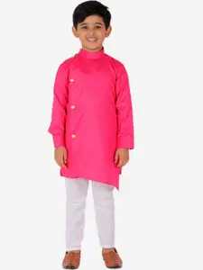 Pro-Ethic STYLE DEVELOPER Boys Pink & White Kurta with Pyjamas