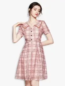 JC Collection Pink Checked Dress