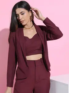 Tokyo Talkies Maroon Bralette Crop Top