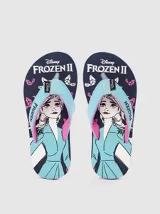 toothless Girls Blue Frozen Printed Rubber Thong Flip-Flops