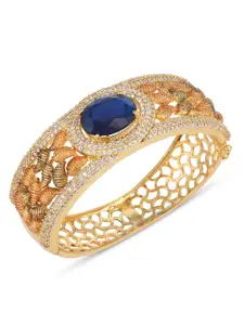 Tistabene Women Gold-Toned & Blue Rhodium-Plated Bangle-Style Bracelet