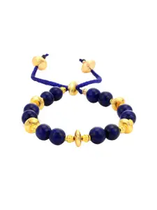Tistabene Women Blue & Gold-Toned Beads Wraparound Bracelet