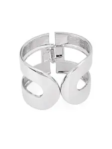 Tistabene Women Silver-Toned Rhodium-Plated Cuff Bracelet
