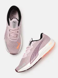 Puma Women Lavender Woven Design Velocity Nitro 2 Running Shoes