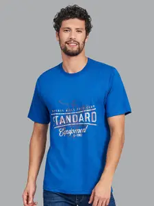 Beverly Hills Polo Club Men Navy Blue Typography Printed T-shirt