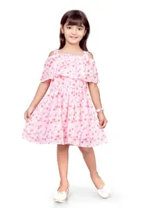 Doodle Pink & White Floral Off-Shoulder Dress