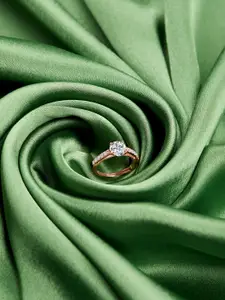 GIVA 925 Silver Rose Gold Classic Shimmering Ring