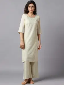 AURELIA Women Peach-Coloured Ethnic Motifs Printed Kurta