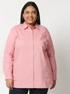 20Dresses Pink Shirt Style Longline Top