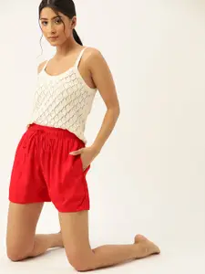 ETC Women Red Lounge Shorts