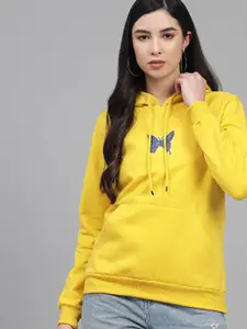 Kotty Women Yellow Hooded Sweatshirt