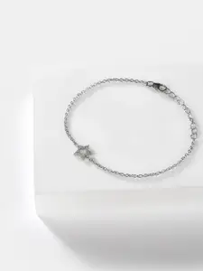 SHAYA Women Silver-Toned Silver Wraparound Bracelet