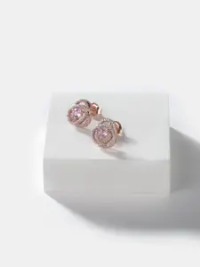 SHAYA Gold-Toned Contemporary 925 Silver Studs Earrings