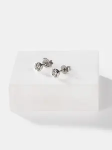 SHAYA Silver-Toned 925 Silver 3 mm Stone See You Again Earrings