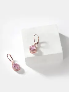 SHAYA Gold-Toned & Pink Rose Gold Plated 925 Silver Contemporary Hoop Earrings