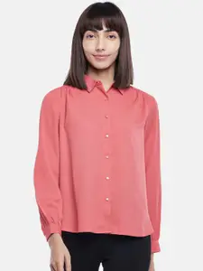 Annabelle by Pantaloons Women Coral Shirt Style Top