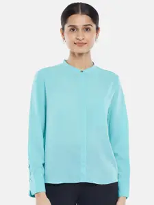 Annabelle by Pantaloons Women Blue Shirt Style Top