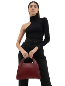 MIRAGGIO Risa Wine Satchel Handbag with Adjustable & Detachable Sling Strap