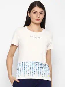 Allen Solly Woman Cream-Coloured Printed T-shirt