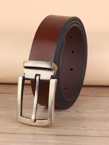 ZORO Men Brown Solid Genuine Leather Belt
