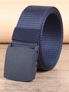 ZORO Men Blue Canvas Belt with Plastic Flap Buckle
