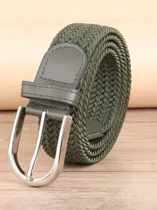 ZORO Men Green Braided Stretchable Belt