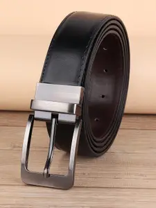 ZORO Men Black & Brown Solid Leather Reversible Belt