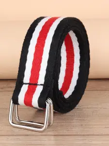 ZORO Men Black & White Striped Belt
