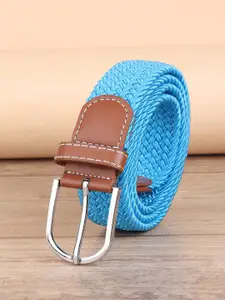 ZORO Men Turquoise Blue Braided Belt