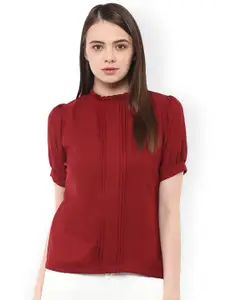 Miss Chase Maroon Solid Regular Top