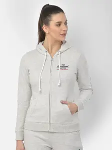 Woodland Women Cream-Coloured Hooded Sweatshirt